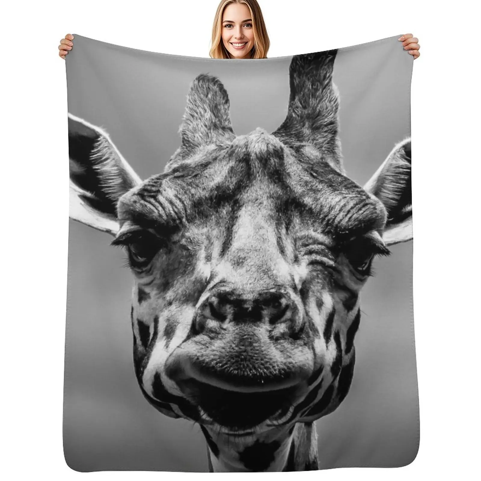 

Giraffe Love Throw Blanket Soft Plush Plaid manga Luxury Designer Single Blankets