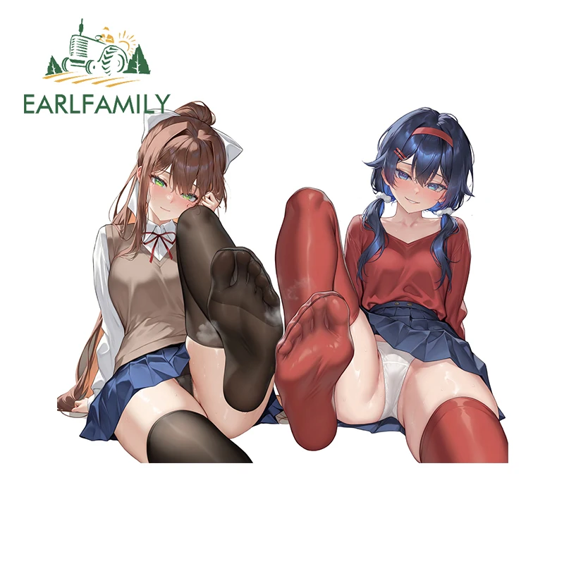 

EARLFAMILY for Sexy Virtual Girlfriends Mita Car Stickers Eye-catching Game Tuya Decal Waterproof JDM Car Body Accessories