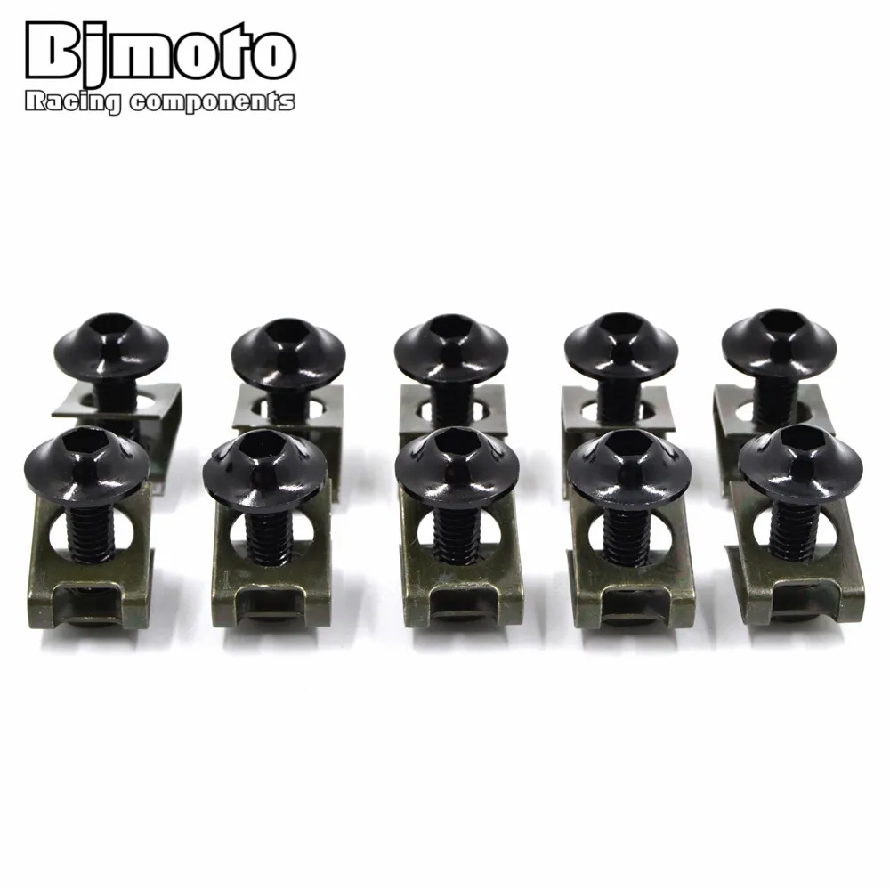 

10pcs M6 Universal Motorcycle Fairing Body Bolts Fastener Clips Screw Nuts For Kawasaki /Suzuki /Honda /Yamaha/BMW