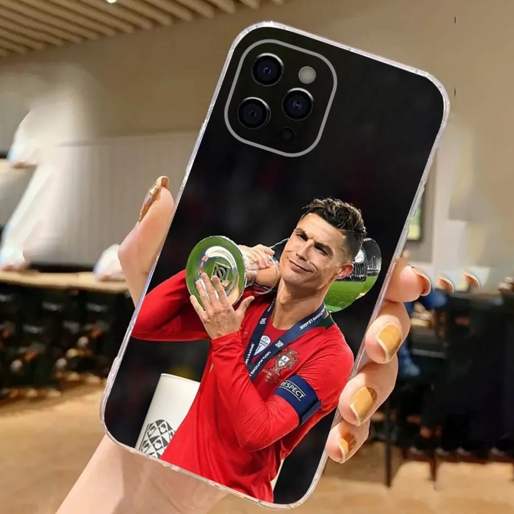 R-Ronaldo Cool CR7 футбольный чехол для телефона для iPhone 16,15,14,13,12,11 Plus, Pro, Max, XR, XS, X, 7,8 SE, мини-прозрачный силиконовый мягкий чехол