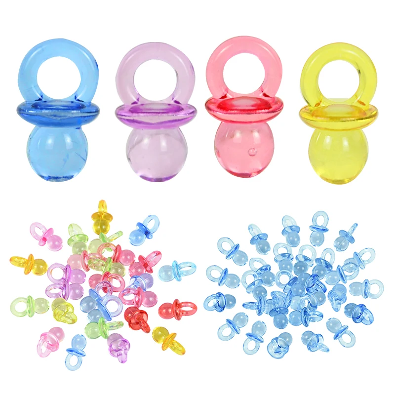 100pc/set Acrylic Pacifiers Pendant Transparent Mini Pacifiers Baby Nipple Shape For Jewelry Making Kids NecklaceToy