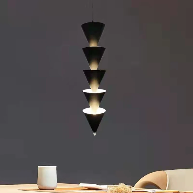 Gold Black Cone LED Pendant Lamp
