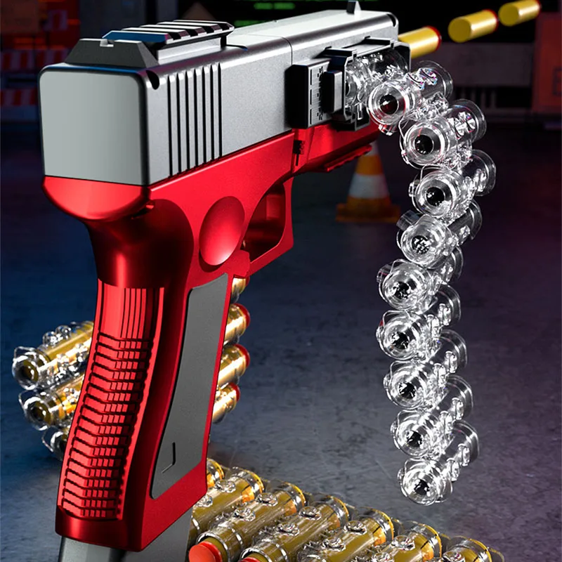 Pistola a proiettile morbida con catena di munizioni integrata mano a mano, pistola da battaglia PUBG