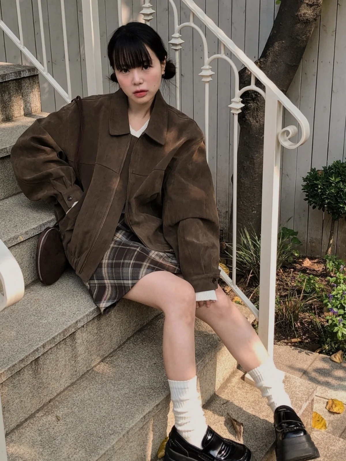 Winter Dames Baseball Jaet Suède Fluwelen Revers Rits Ontwerp Loose Fit Veelzijdige Retro Sle Pendelen Faion ort Jas