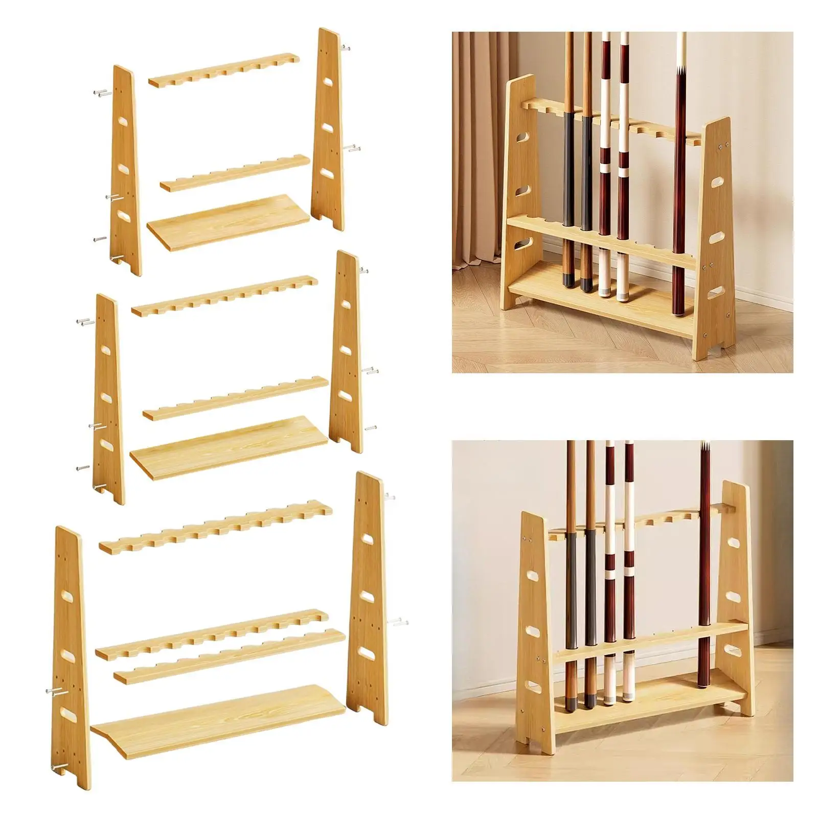 

Pool Stick Holder Accessories Solid Wood Professional Floor Stand Multifunctional Organizer Ornament Billiards Pool Cue Rack