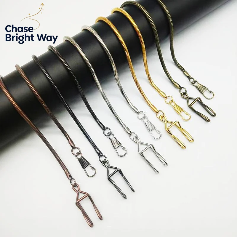 1PC 37cm Vintage Pocket Watch Chain Bronze Alloy Unisex For Antique Quartz Pocket Watch