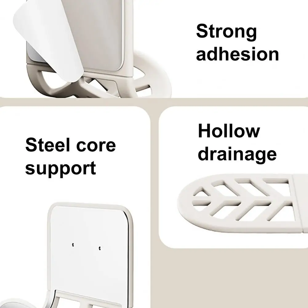 Adhesive Sink Organizer Wall Mounted Flexible Sponge Holder Traceless Adhesive Drain Rack Space-saving for Sink for Soap