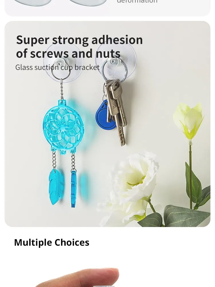 Clear Suction Cups PVC Vacuum Suction Cup Holder Plastic Suction Cups with Screws for Bathroom Kitchens Offices
