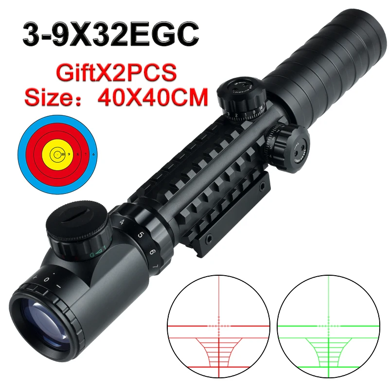 3-9X32EGC Tactical Optic Red Green Illuminated Riflescope Holographic Reflex Hunting Scope Hunting Tool Accessories