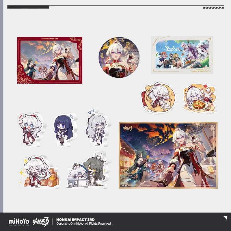 

Sunsyea Honkai Impact 3rd Official Merch miHoYo Original Authentic XGQX Series Q Version Acrylic Stand Badge Card Kiana