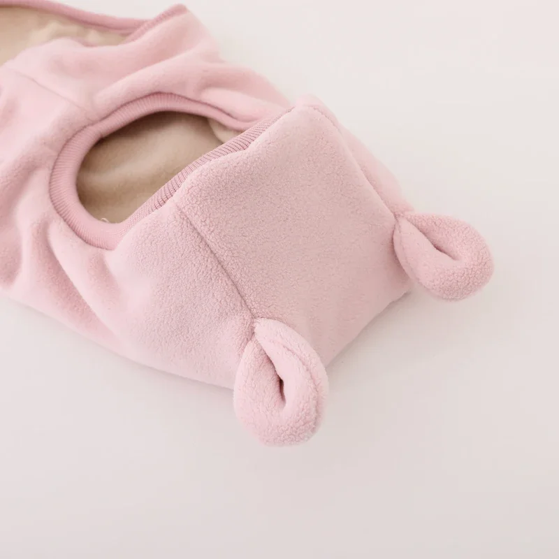New Winter Warm Bear Ear Children Scarf Hat Boys Girls One-Piece Hat Outdoor Windproof Hood Beanies Cap Plush Balaclava Hat