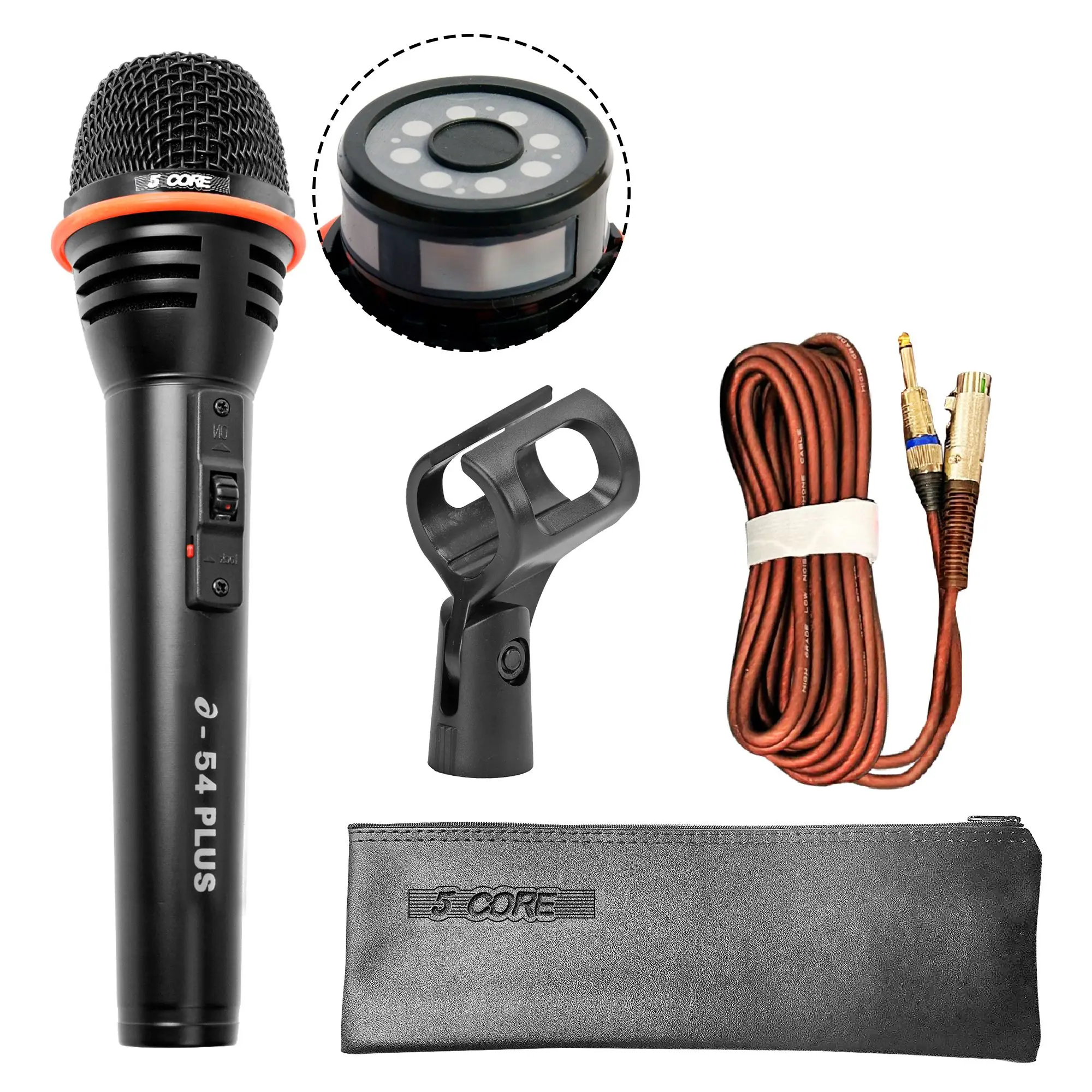 

5 CORE Microphone Dynamic Vocal Handheld Mic Cardioid Unidirectional Microfono w On Off Switch + XLR Audio Cable for Singing