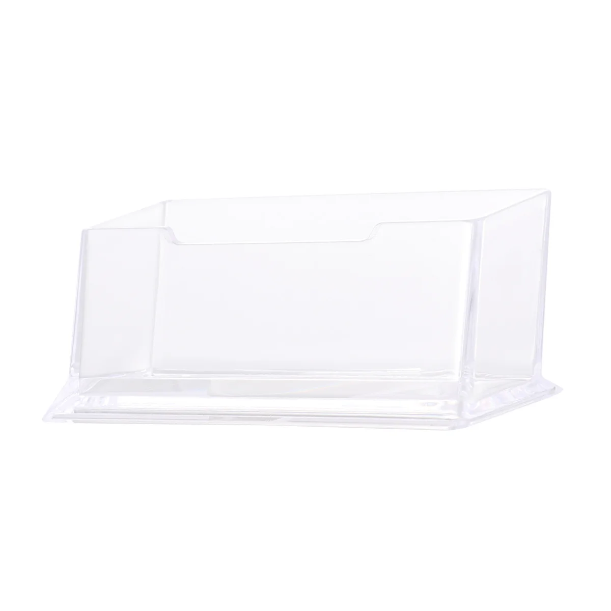 

6Pcs Desktop Business Card Holder Acrylic Transparent Small Office Name Case Stand Box Organizer for Meeting Exhibition Event