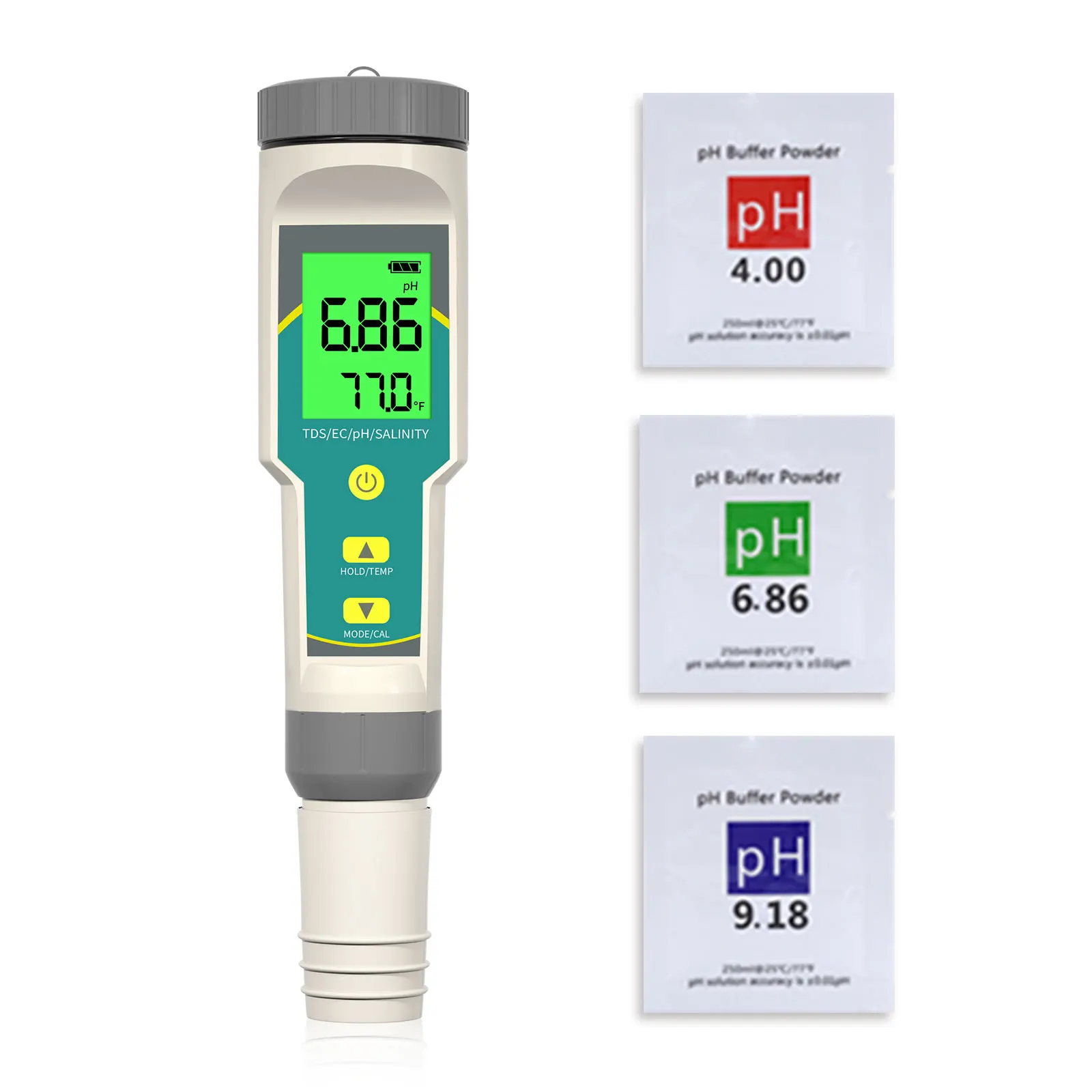 Yieryi 5-in-1 pH-Meter TDS EC Salinität Temperatur Digitaler Wassertester Hochpräziser Wasserqualität-Messgerät Stift für Aquarium Pool Trinkwasser Hydrokultur