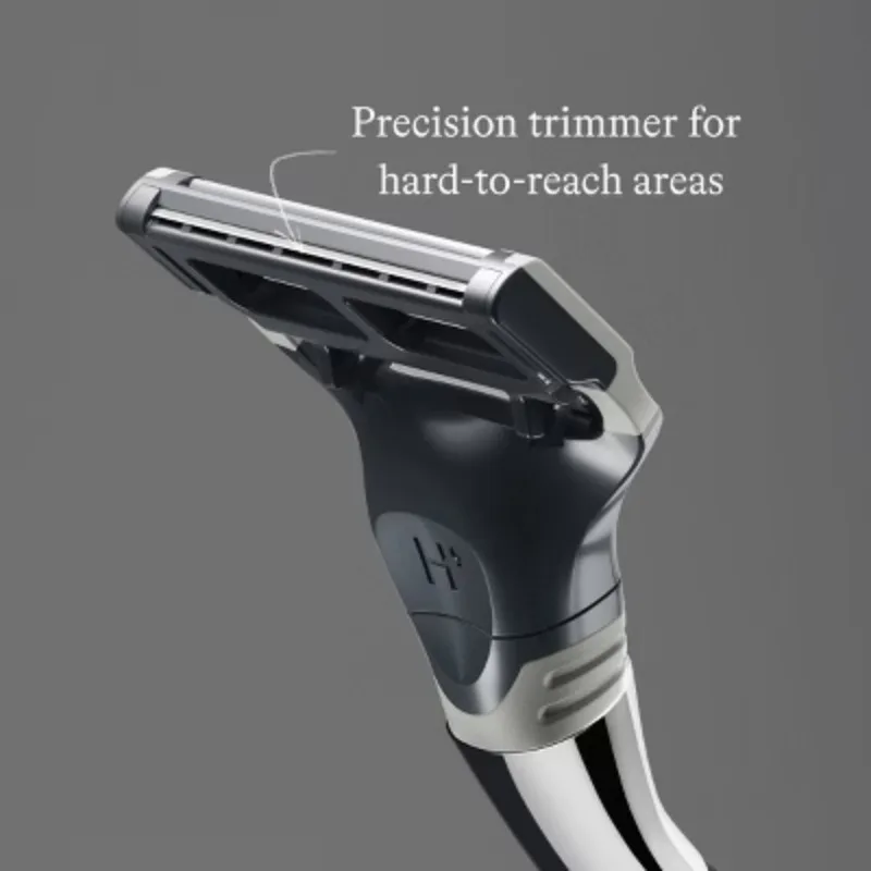 Мужская бритва с 5 лезвиями — 1 ручка для бритвы + 2 сменных лезвия — хромированная ручка