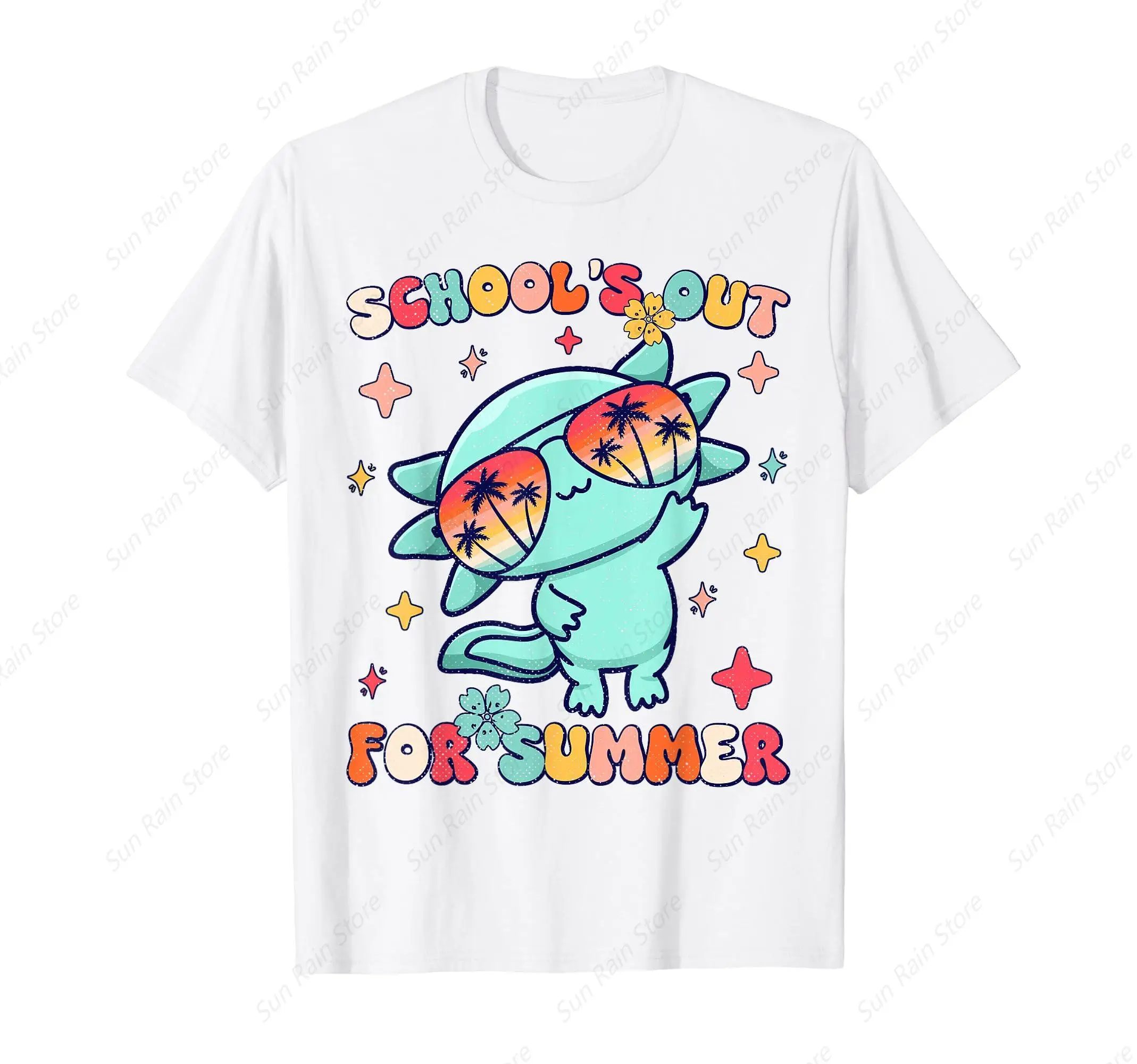 School's Out For Summer Teacher Axolotl Last Day Of School T-Shirt