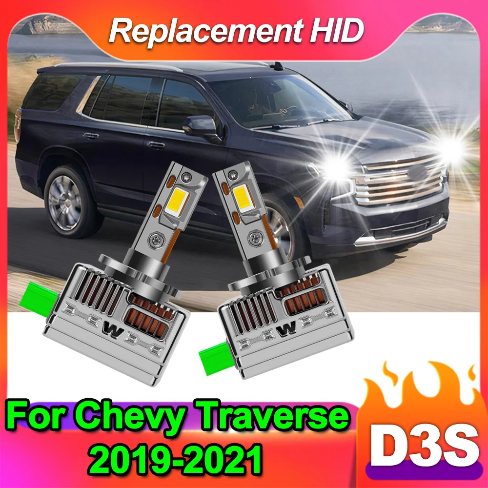 

For Chevy Traverse 2019-2021 D3S D3R LED Headlight Kit Bulbs 150W 20000LM 6000K White Replacement Conversion Lamp