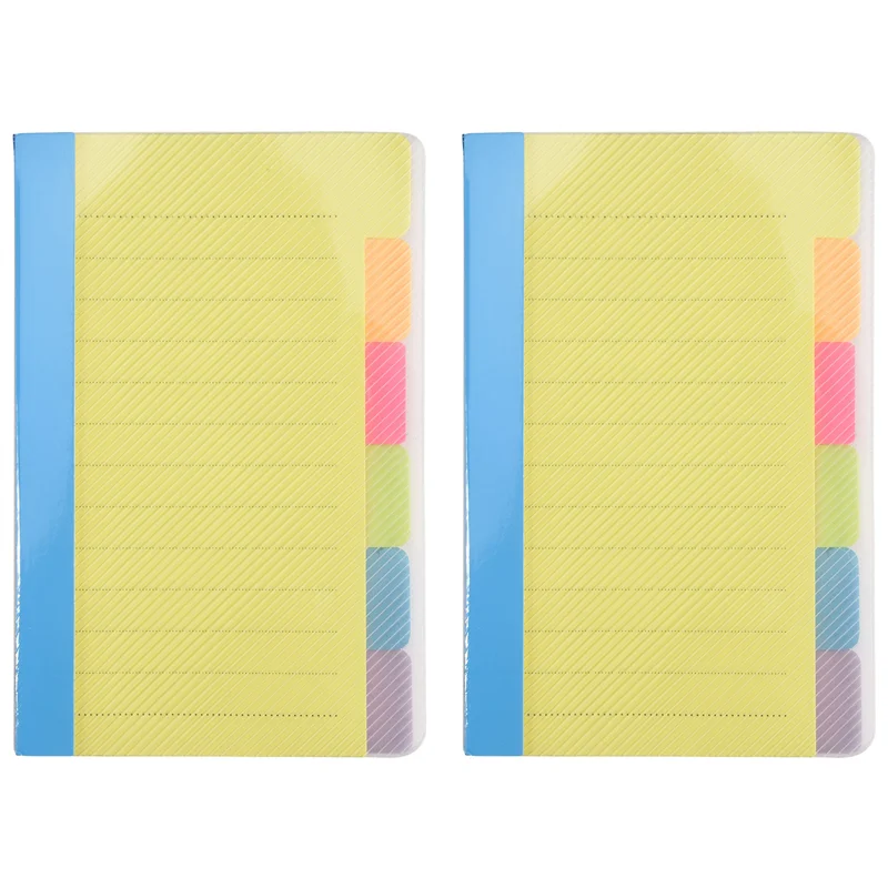 Divisor de notas pegajosas, abas de notas pegajosas, bloco de notas de cores brilhantes forrado com abas autoadesivas, 4x6 polegadas