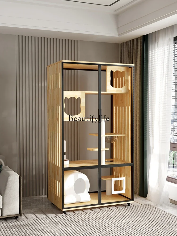 

FG44Luxury Cat Castle Panoramic Villa Glass Can Hold Automatic Intelligent Litter Box Dedicated Large Space