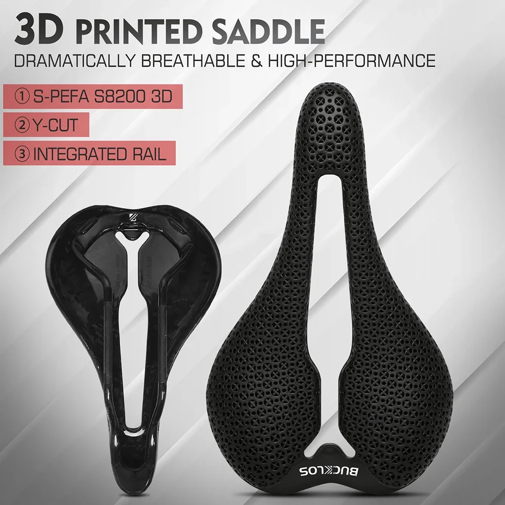 

BUCKLOS 3D Printed MTB Saddle Full Carbon Ultralight Bike Seat Hollow Comfortable MTB Gravel Racing Cycling Saddle Chair Part