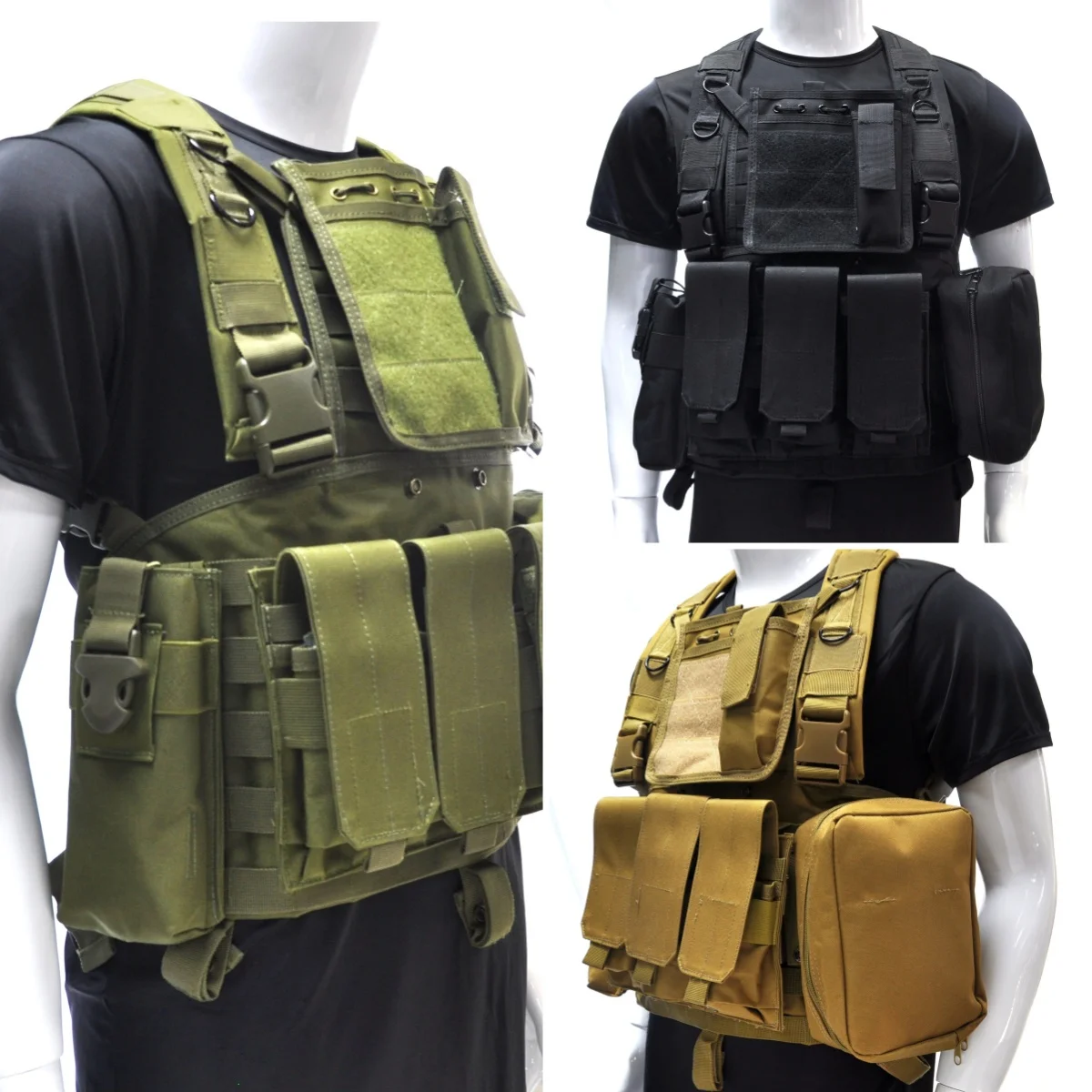 Tactical Vest Molle Plate Carrier Magazine Pouch Airsoft Paintball CS Game Outdoor Equipment Vests Chest Rig