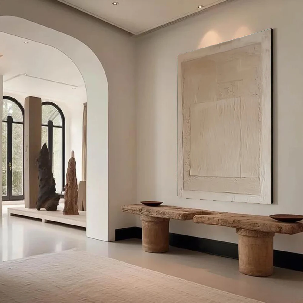 

Beige And Brown Abstract Hand Painted Painting Neutral Textured Wall Art Wabi Sabi Large Beige Texture Painting Boho Wall Decor