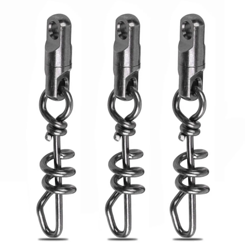 3Pcs/5Pcs Fishing Corkscrew Swivels 750lbs Heavy Duty Fishing Swivels Quick Release Big Game Marlin Shark lure Fishing Connector