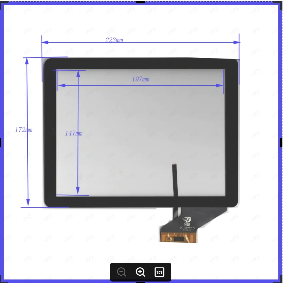 

GNI1089A-FPC Capacitive Screen For GPS CAR 223mm*172mm Touchsensor Glass 223*172MM