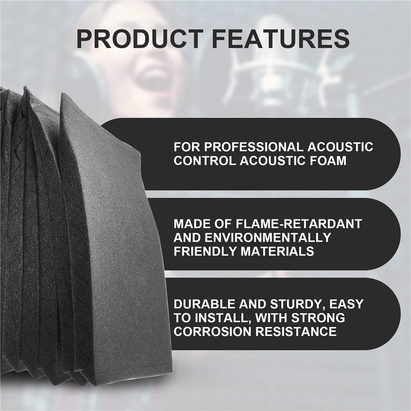 

Hot Sale 48 Pcs Sound Insulation Board Acoustic Panel Studio Foam Wedge Fireproof Soundproof Cushion Wall Board,2.5 X 30 X 30Cm