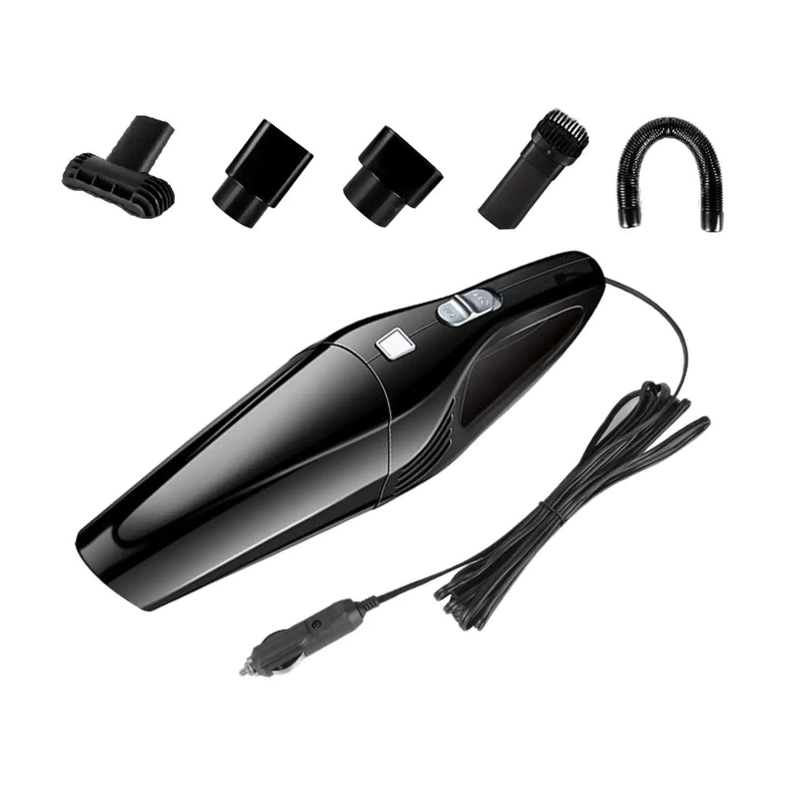 เครื่องดูดฝุ่นรถยนต์แบบพกพากําลังสูง 12V สําหรับการทําความสะอาดรายละเอียดขนสัตว์เลี้ยง