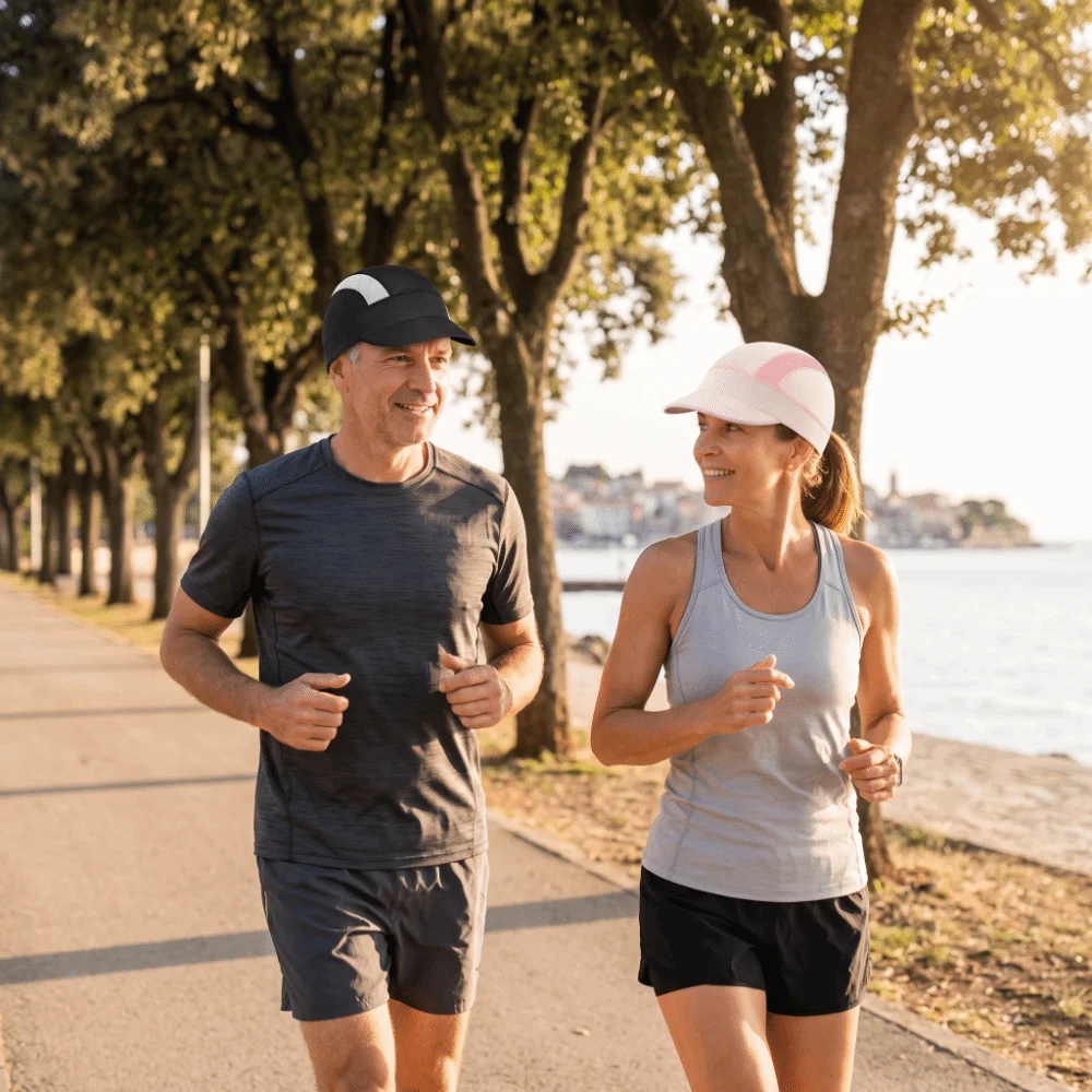 Breathable Mesh Cycling Caps Small Brim Thin Design Sports Sunhat Sweat Absorption Polyester Material Running Hat