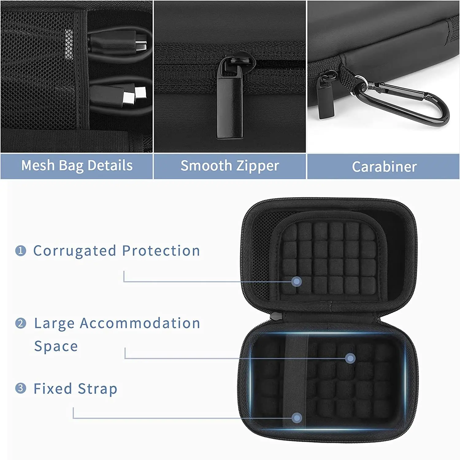 Yinke Hard disk esterni HDD custodia da viaggio per Seagate WD Elements Toshiba Canvio custodia protettiva portatile