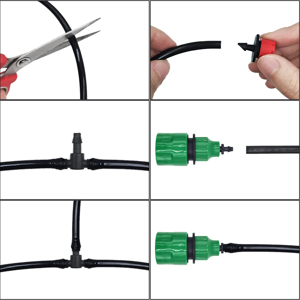 5-50m DIY 4/7mm pcv ogrodowy wąż ogrodowy do podlewania mikronawadnianie zestaw do nawadniania rur kroplowych z regulowanym punktak pneumatyczny