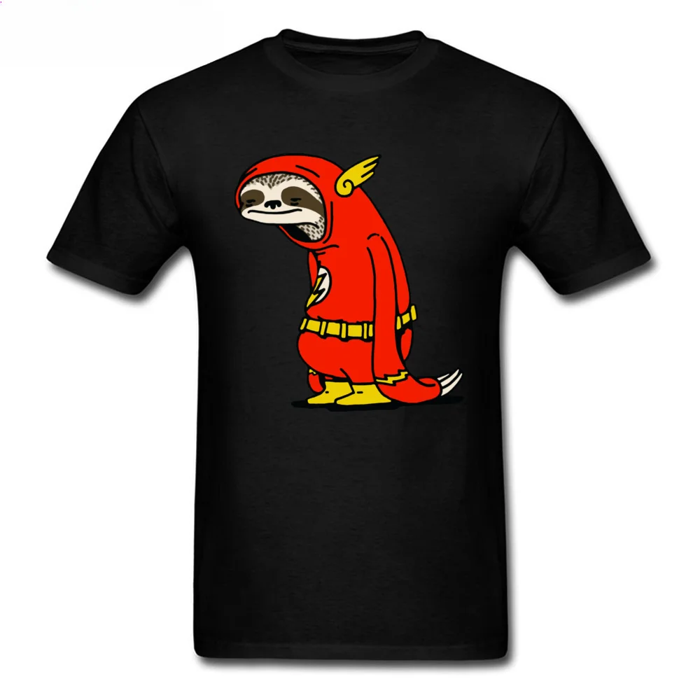 Flash Sloth Cartoon Tshirt Superhero Funny T Shirt For Men Cotton Fabric Anime Cartoon Tops T Shirt Man