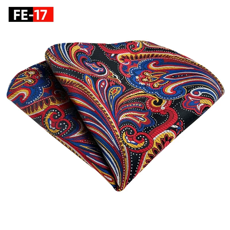 Men Pocket Square Hanky New Design Suit Pocket Handkerchief Fashion Paisley Grey Gold Color Hanky Man Daily Outfits Accessories