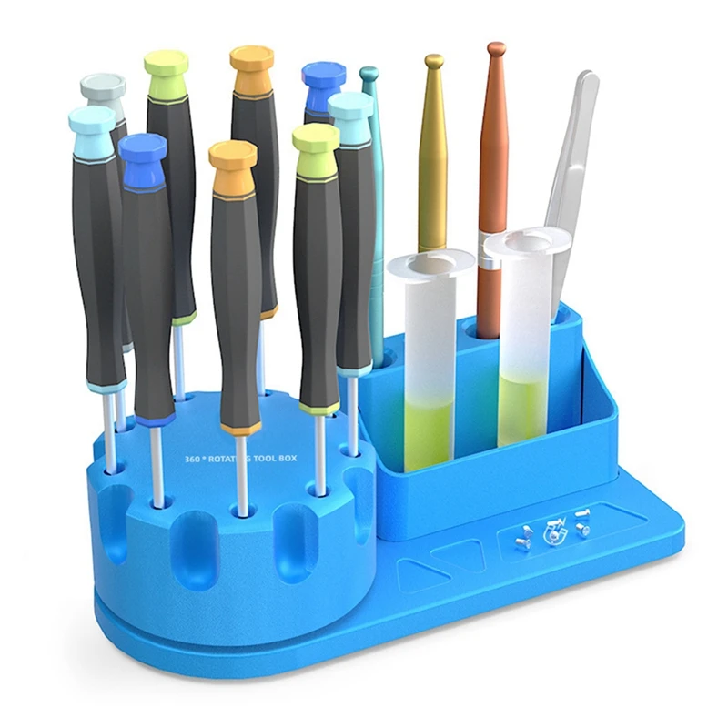 N99R-Mobile-Phone-Repair-Screwdriver-Storage-Rack-Rotating-Parts-Box-Magnetic-Tool-Box-360-Degree-roating-Storage-Rack
