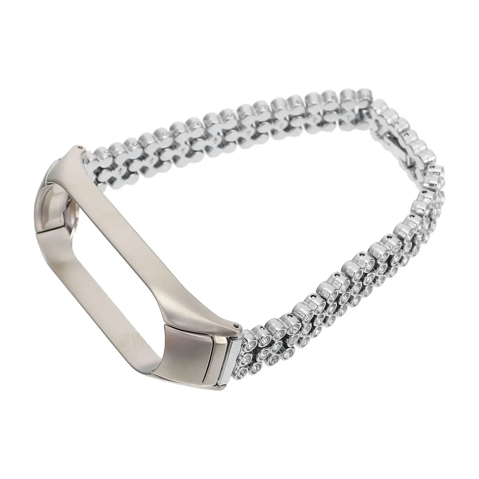

1Pcs Zinc Alloy Steel Band Shiny Stainless Watch Strap Chic Modern Replacement Suitable 5 Daily Exercise Business Use