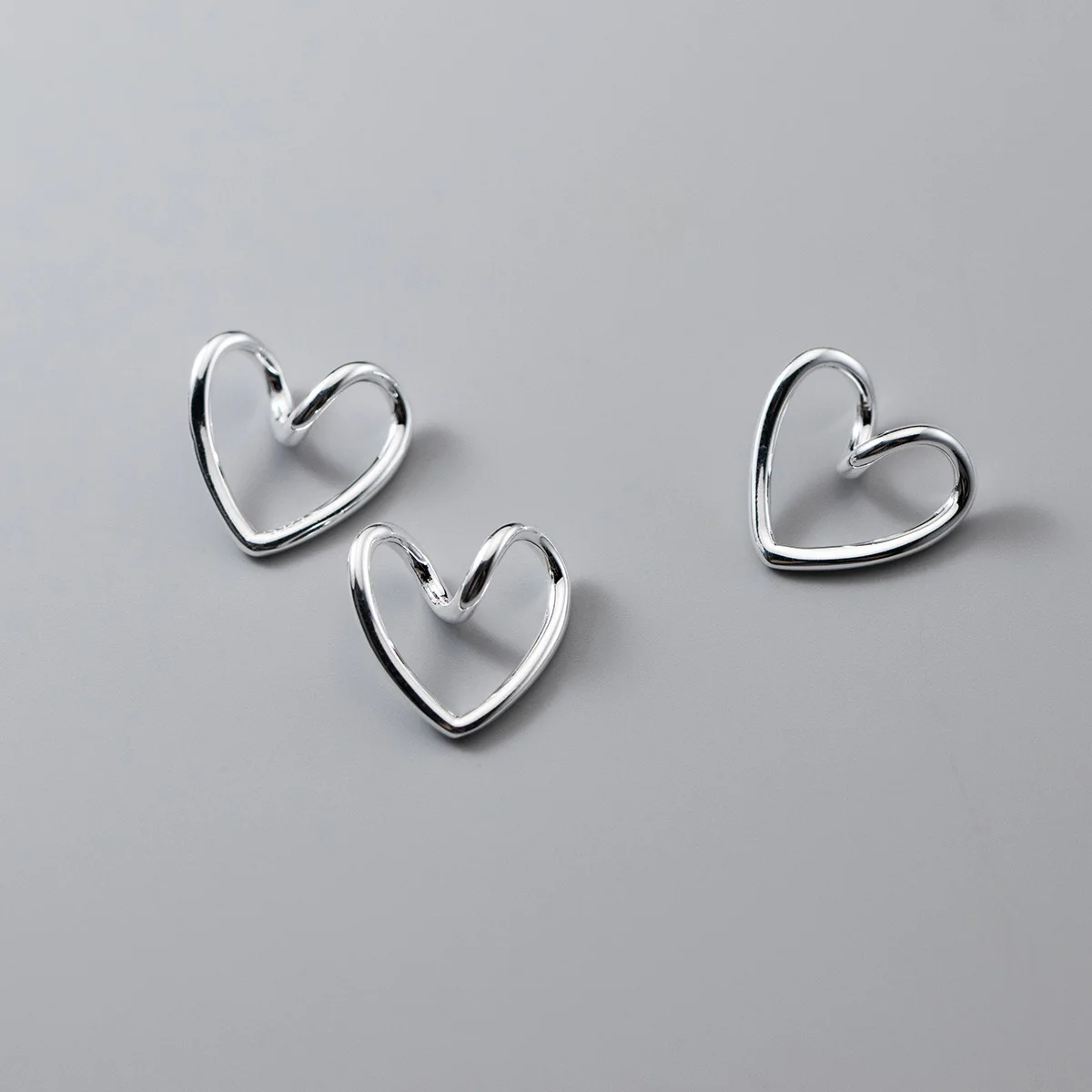 1pc/lot 925 Sterling Silver Sweet Cubic Heart Jewelry Charms 15x15.7mm S925 Silver Pendants DIY Nekclace Earrings Bracelets Make