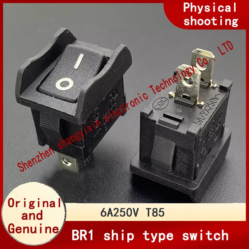 

Оригинальный переключатель для лодки BR1, 2-контактный, 2-ступенчатый, 6A250V, деформированная кнопка для лодки с перегородкой, T85, 21*15 мм