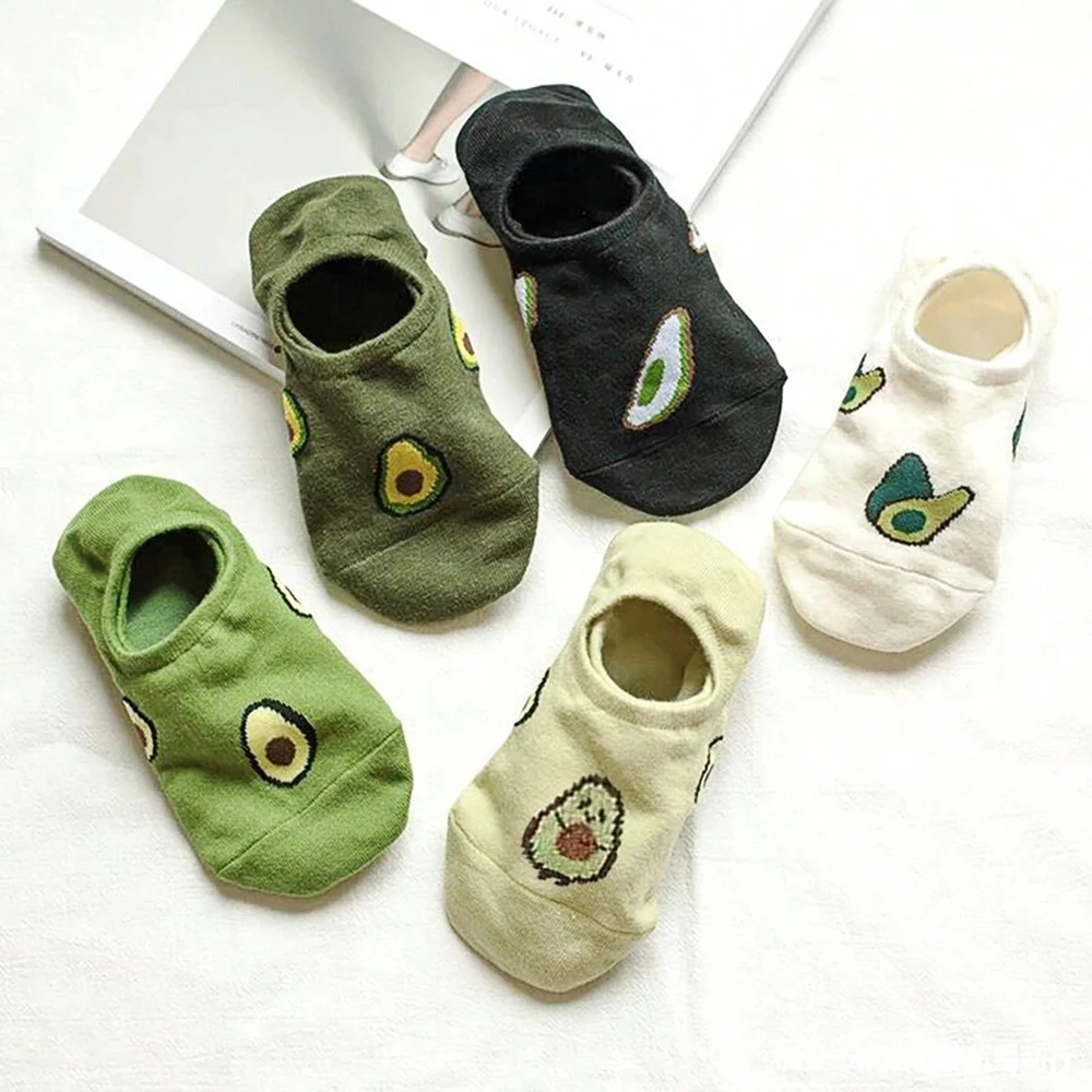 20 Pairs Avocado Print Socks Soft Lightweight Low Cut Ankle Socks Women Stockings Hosiery