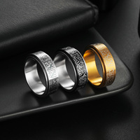 Mens Timeless Faith Engraved Titanium Steel Ring - Stylish & Durable Jewelry for Everyday Wear Inspirational Scripture Design