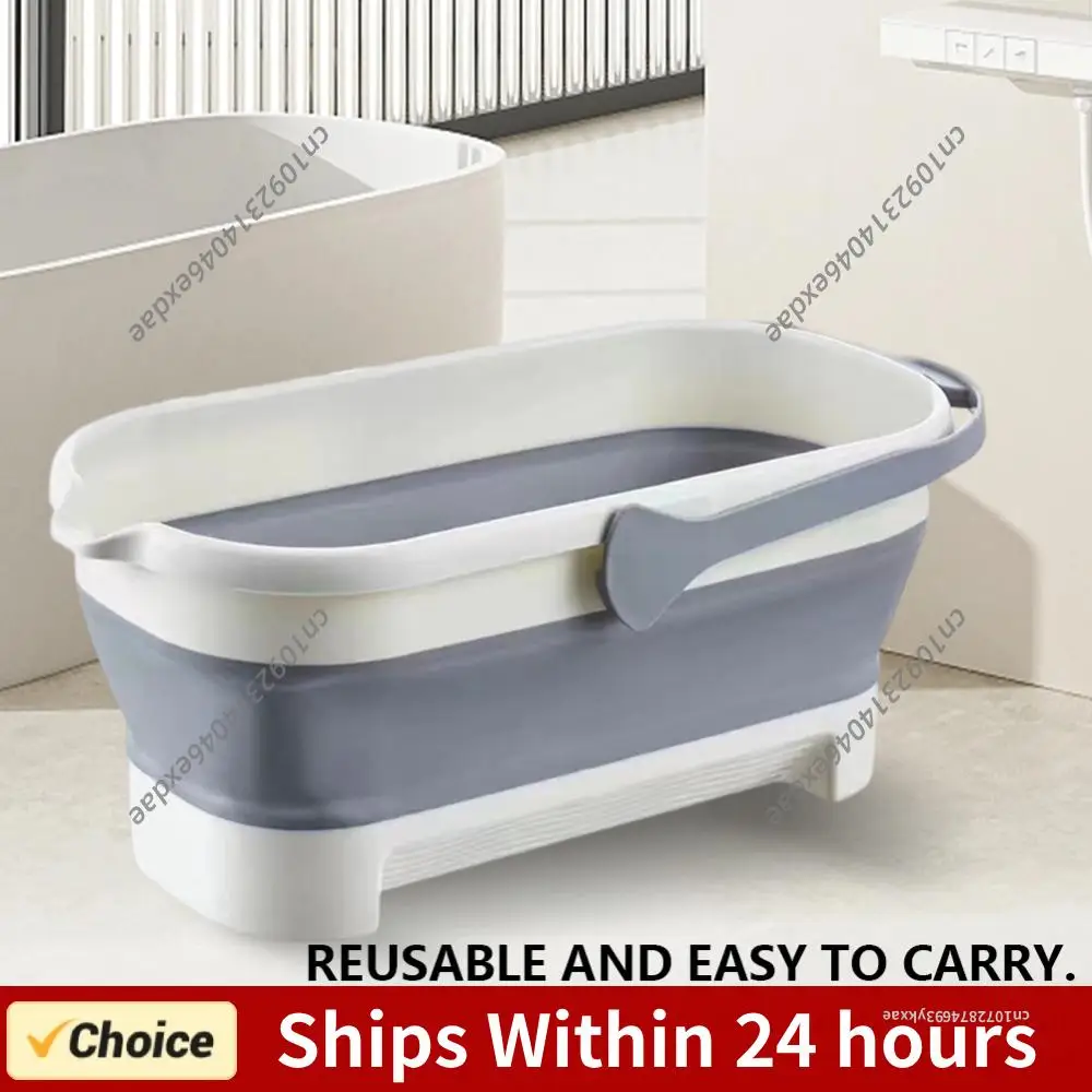 Portable Mop Bucket Foldable Laundry Basket With Wheel Folding Water Basin Household Item For Washing Fishing Camping Basin