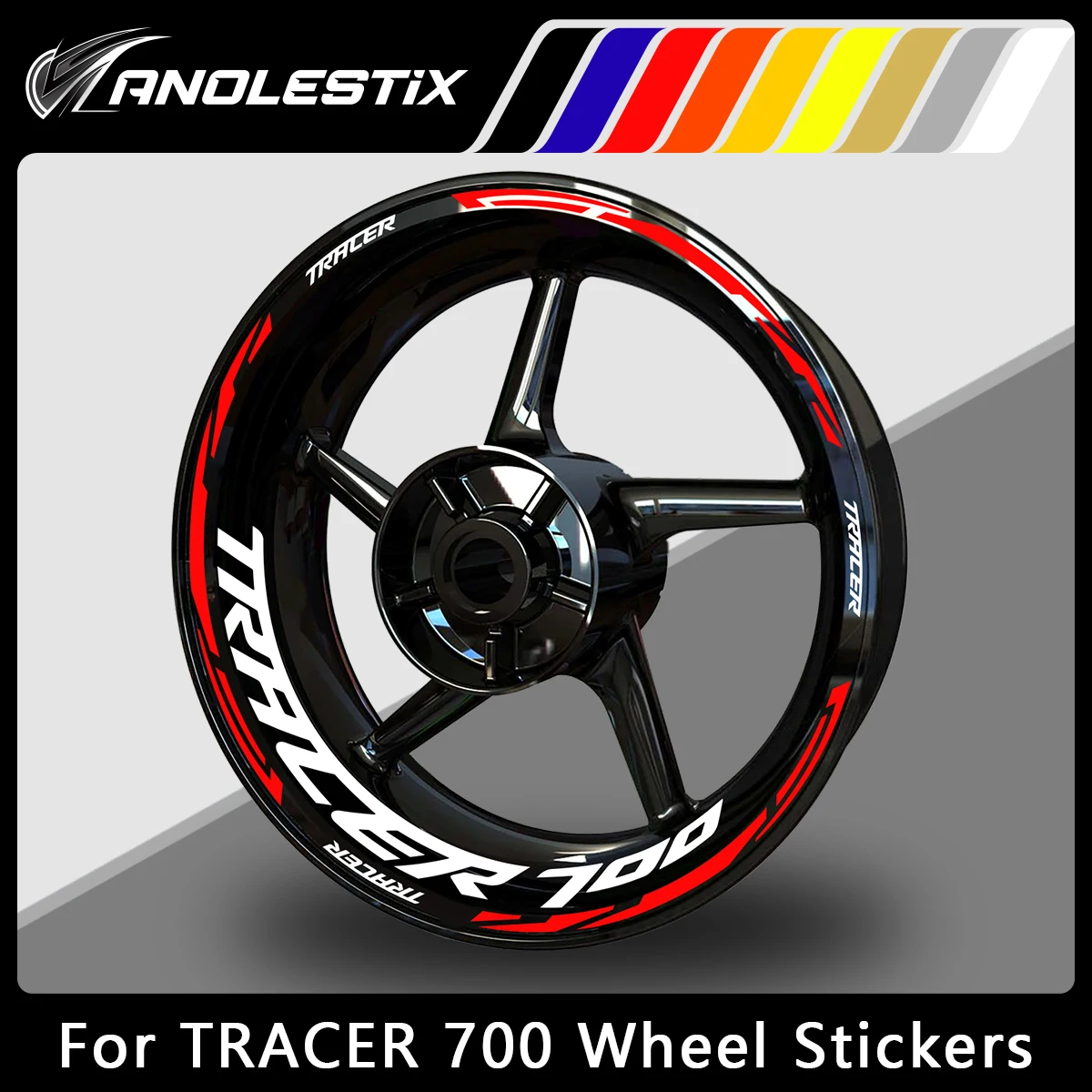 AnoleStix Reflective Motorcycle Wheel Sticker Hub Decal Rim Stripe Tape For YAMAHA TRACER700 TRACER700GT