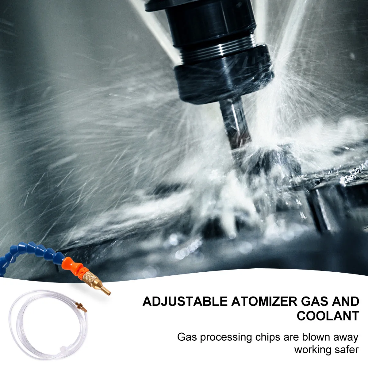 Mist Coolant Cnc Lathe Lubrication Nozzle 8Mm Adjustable Spray System for Milling Drill Grind Chip Removal Fast Cutting Speed