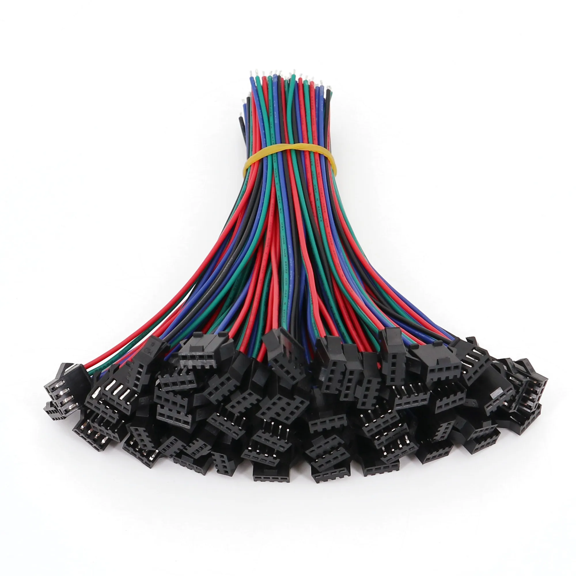 50Pairs JST SM 4-Pin Pitch 2.54mm Single End Male and Female 15cm LED Strip Wire Connector