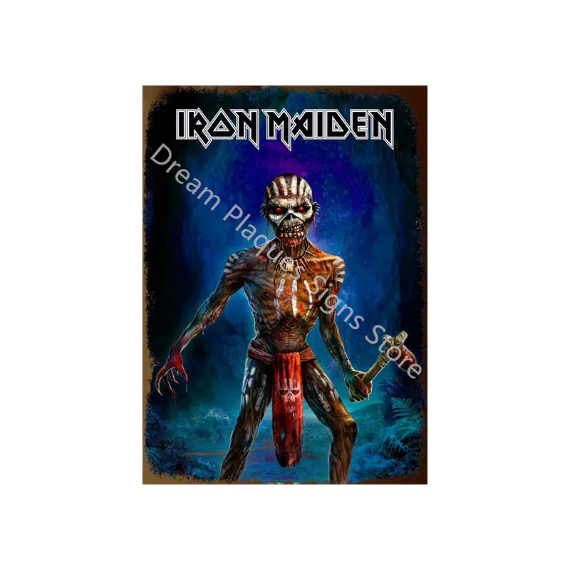 Iron Maiden Book of Souls Officieel Metalen Tin Bord 8x12 Inch, Vintage Rock Band Poster Wall Art voor Bar Pub Man Cave Home Decor