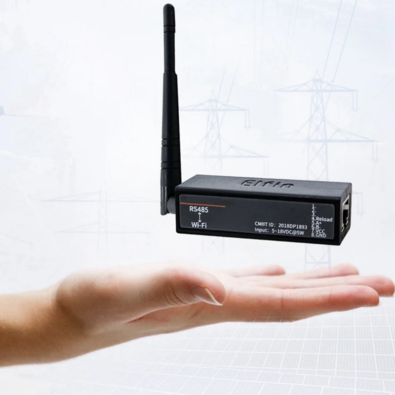 Elfin-EW11A-0 Modbus بروتوكول نقل البيانات عبر محول خادم جهاز واي فاي ، المنفذ التسلسلي ، RS485 ، 2X