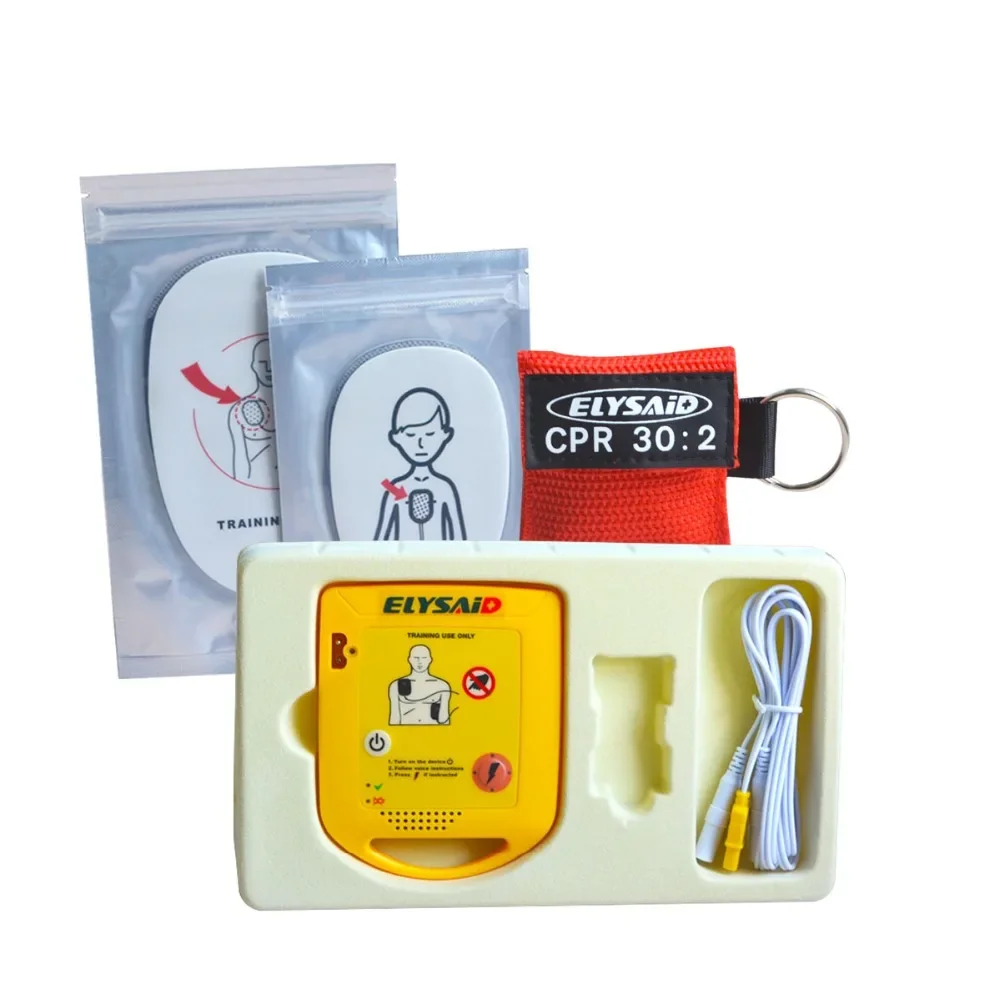 1 set New French Mini AEDTrainer Automated Cardiopulmonary Resuscitation Training Device +1pcs 30:2 Cpr Face Shield