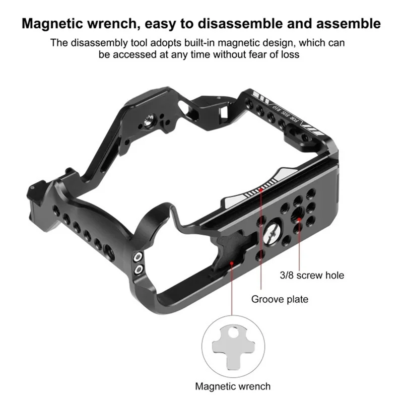 for E-Easy To Use-1 PCS Video Camera Cage Parts Accessories For Canon EOS R10 Camera Aluminum Alloy Stabilizer Rig Cage