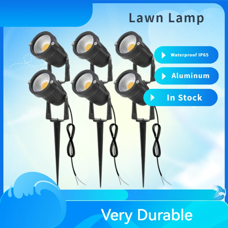 

Outdoor IP65 LED Garden Lights Waterproof Lawn Lamp 220V/110V/12V Landscape Spike Spotlights with 1 Meter Wire Aluminum Body